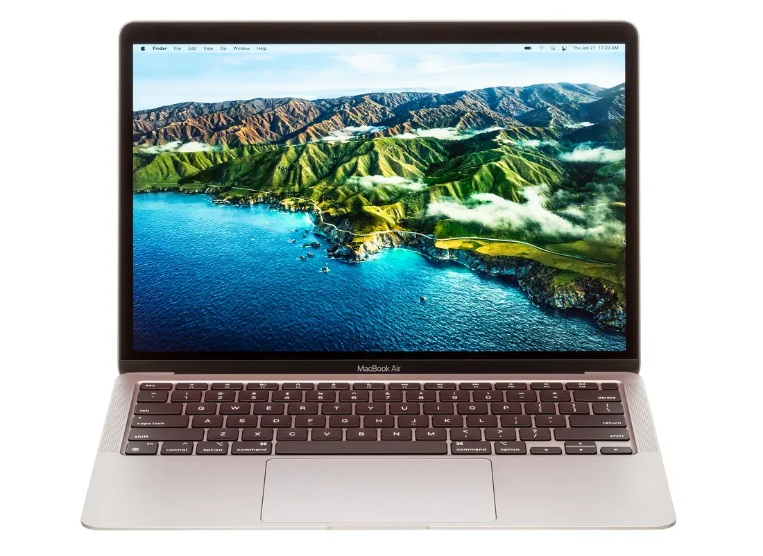 MacBook Air 13″ 2020 M1 Keyboard (Backlit) — Apple laptop side and angled view, buy in Lahore Pakistan