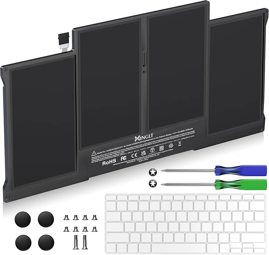 MacBook Air 13 A1466 (2013-2017) 54Wh Battery (Genuine A1496) — Apple laptop keyboard and ports view, Lahore Pakistan