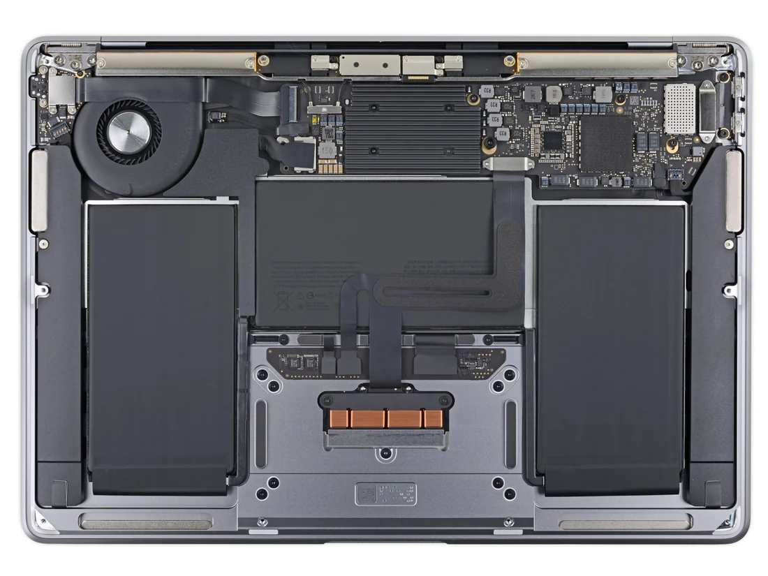 MacBook Air 13 A2179 (2020 Intel) 49.9Wh Battery A2233 (Original) — Apple laptop keyboard and ports view, Lahore Pakistan