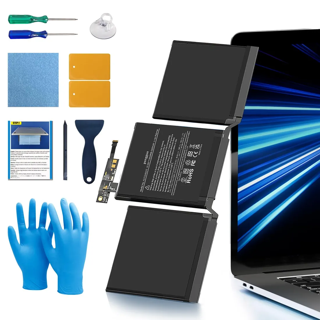 MacBook Pro 13″ 2016-2017 (A1708) Battery — Apple laptop side and angled view, buy in Lahore Pakistan