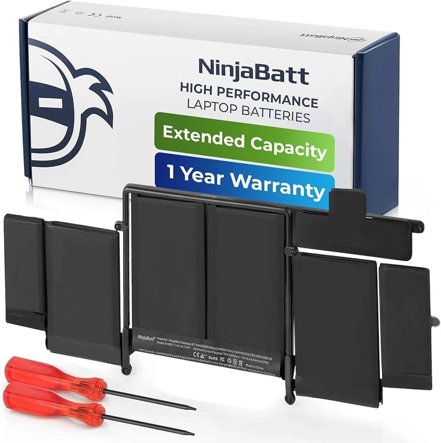 MacBook Pro 13 Retina A1502 (2013-2015) 71Wh Battery A1493 / A1582 — Apple laptop side and angled view, buy in Lahore Pakistan