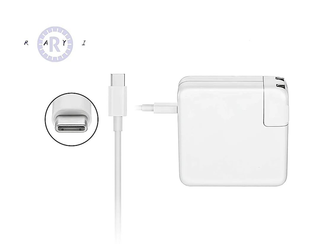 MacBook USB-C 60W Charger 2016+ — Apple laptop keyboard and ports view, Lahore Pakistan