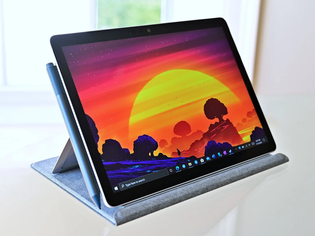 Microsoft Surface Go 3 Intel Pentium Gold 6500Y 8GB 128GB — Microsoft laptop side and angled view, buy in Lahore Pakistan