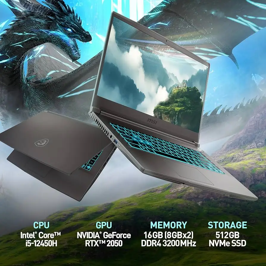 MSI GF Thin 15 i5-11400H 8GB 512GB — MSI laptop side and angled view, buy in Lahore Pakistan