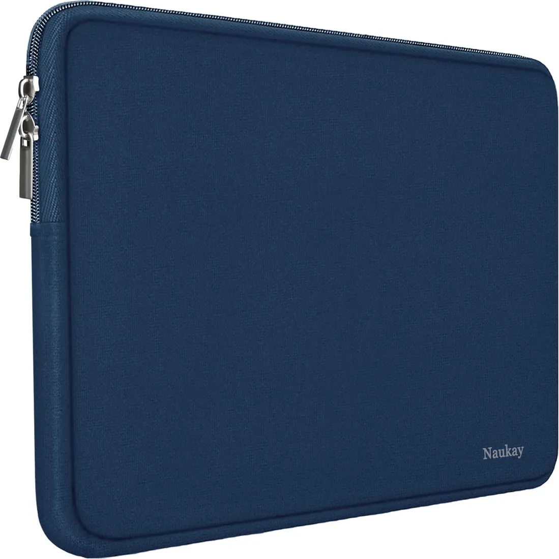 Neoprene Laptop Sleeve 14 inch Slim Navy Blue — Generic laptop side and angled view, buy in Lahore Pakistan