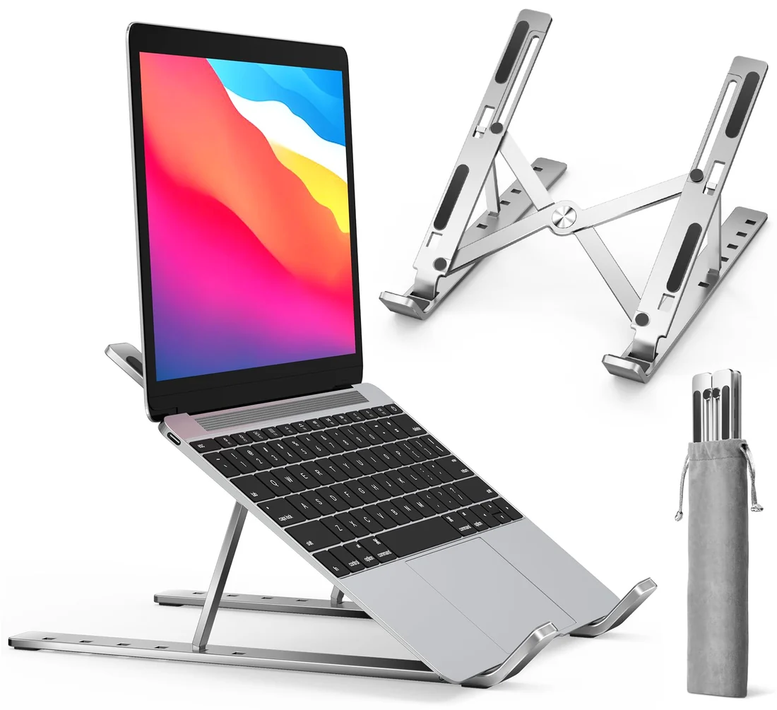 Portable Aluminium Travel Laptop Stand Foldable Silver — used Generic laptop, price in Pakistan at NN Laptops Hafeez Center Lahore
