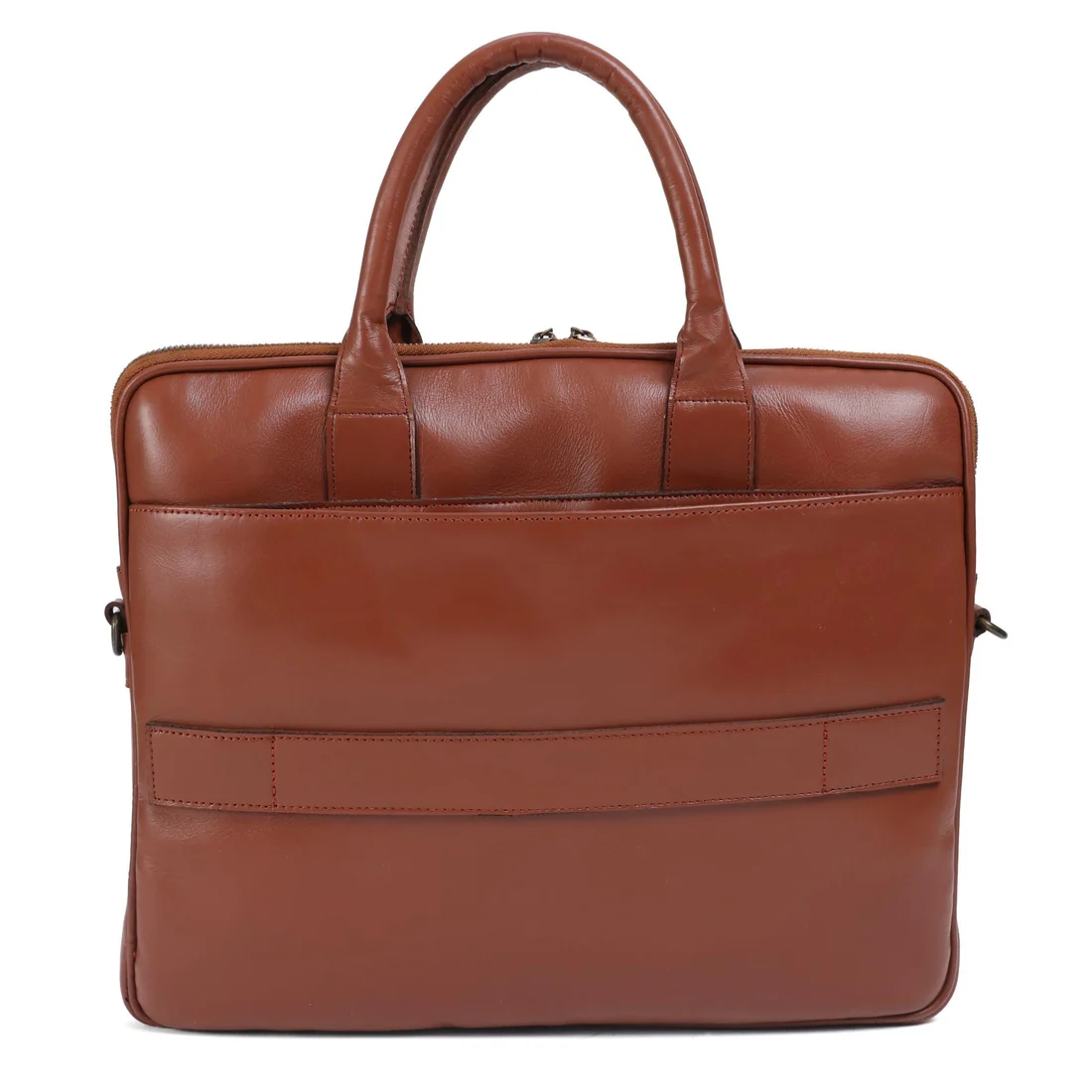 Premium Leather Laptop Briefcase 15 inch Tan Brown — Generic laptop keyboard and ports view, Lahore Pakistan