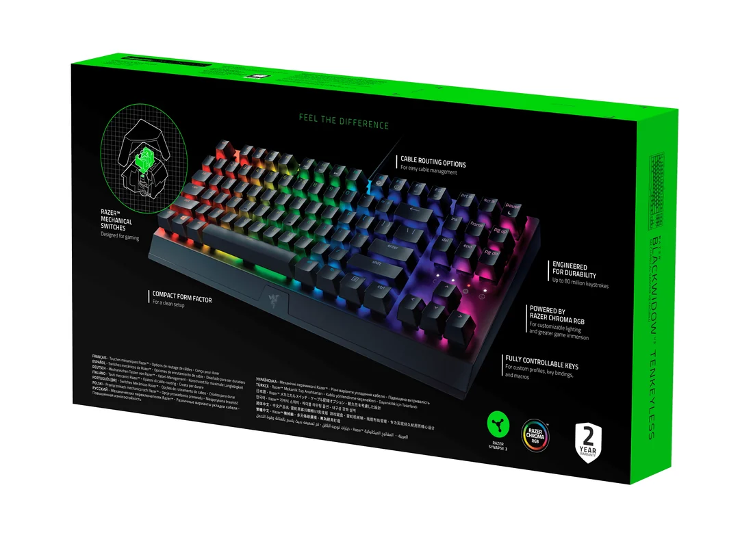 Razer BlackWidow V3 Tenkeyless Mechanical Gaming Keyboard — genuine accessories in Lahore, Pakistan