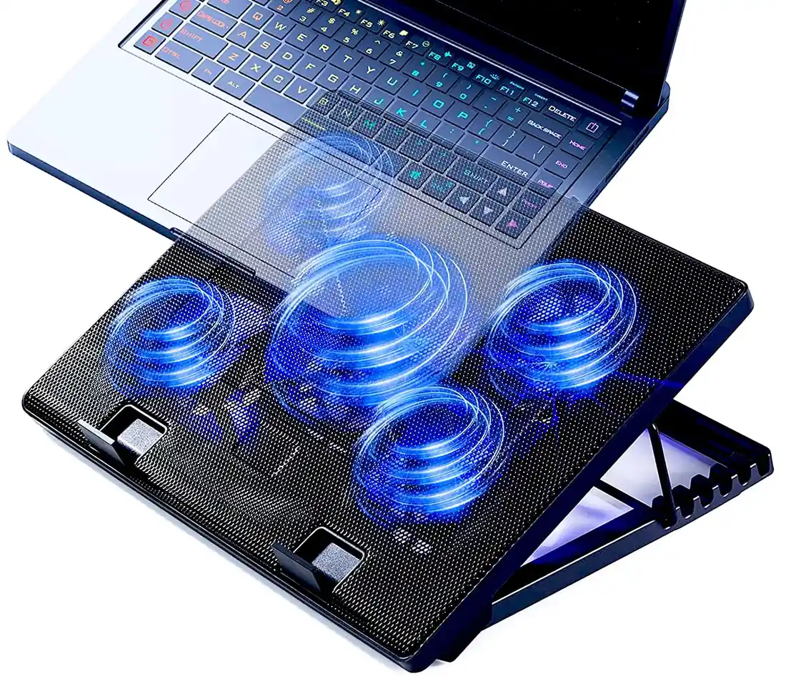 RGB Gaming Cooling Pad 17 inch 5 Fan Variable Speed Knob — genuine accessories in Lahore, Pakistan