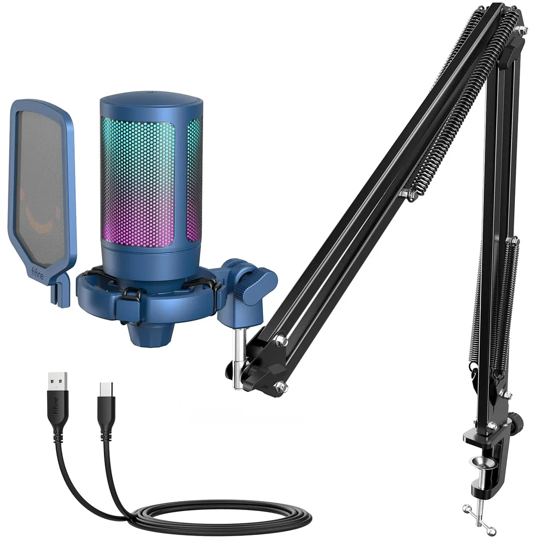 RGB Gaming USB Microphone with Stand Cardioid Streamer — genuine accessories in Lahore, Pakistan