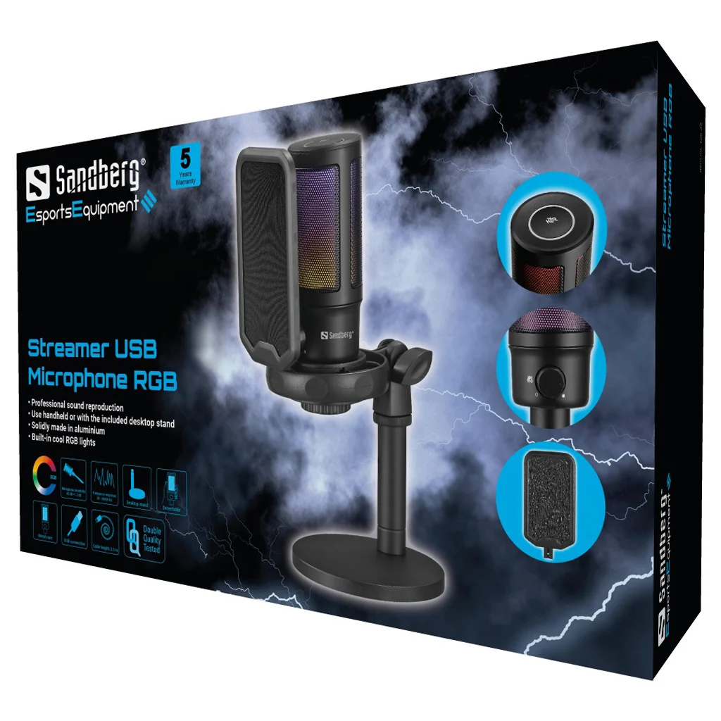 RGB Gaming USB Microphone with Stand Cardioid Streamer — accessories price in Pakistan, NN Laptops Lahore