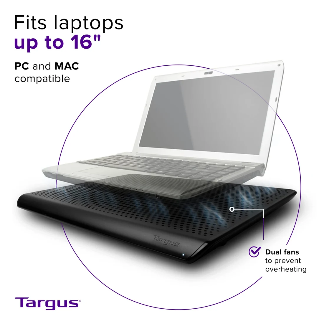 Targus Chill Mat Lightweight Slim 16 inch Dual Fan Cooling — genuine accessories in Lahore, Pakistan