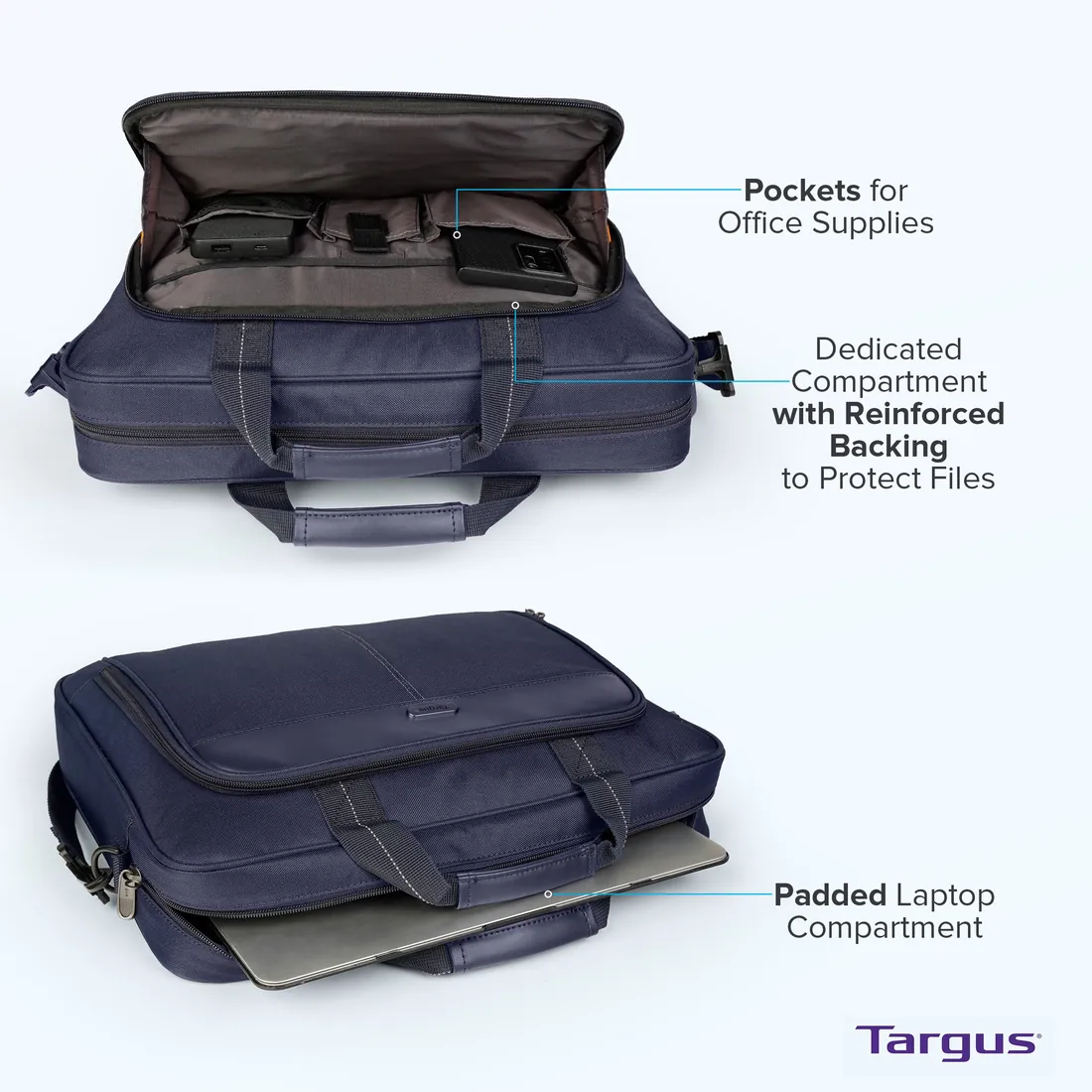 Targus Classic 15.6 inch Laptop Briefcase Bag Original — Targus laptop keyboard and ports view, Lahore Pakistan