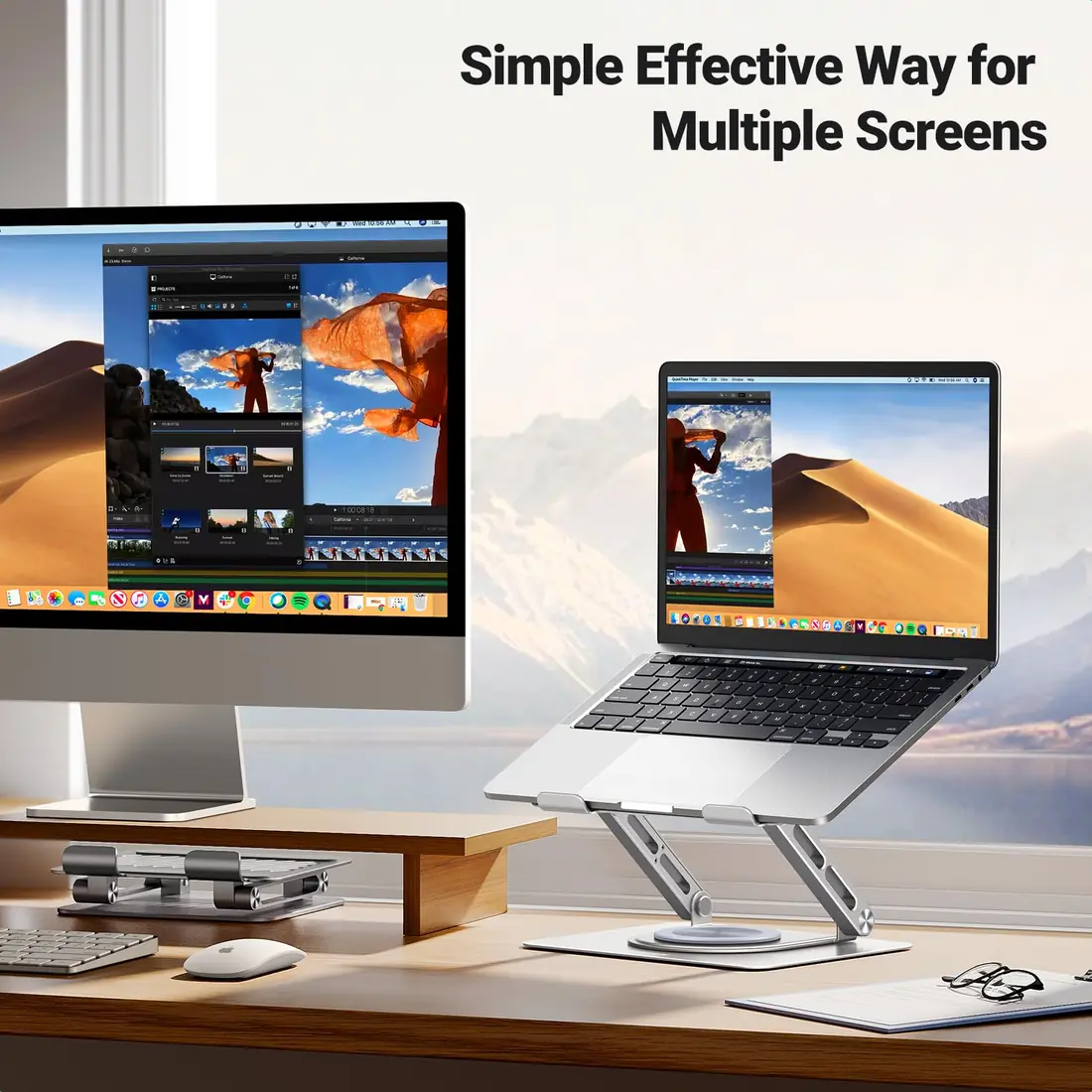 Ugreen Portable Laptop Stand — Ugreen laptop keyboard and ports view, Lahore Pakistan