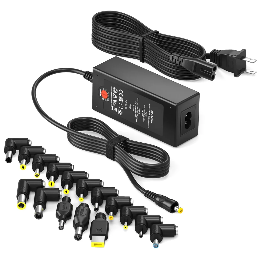 Universal Laptop Charger 65W (16 tips) — Generic laptop side and angled view, buy in Lahore Pakistan