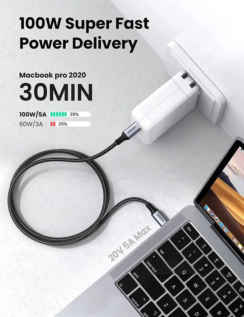 USB-C to USB-C 100W Cable (1m Ugreen) — accessories price in Pakistan, NN Laptops Lahore