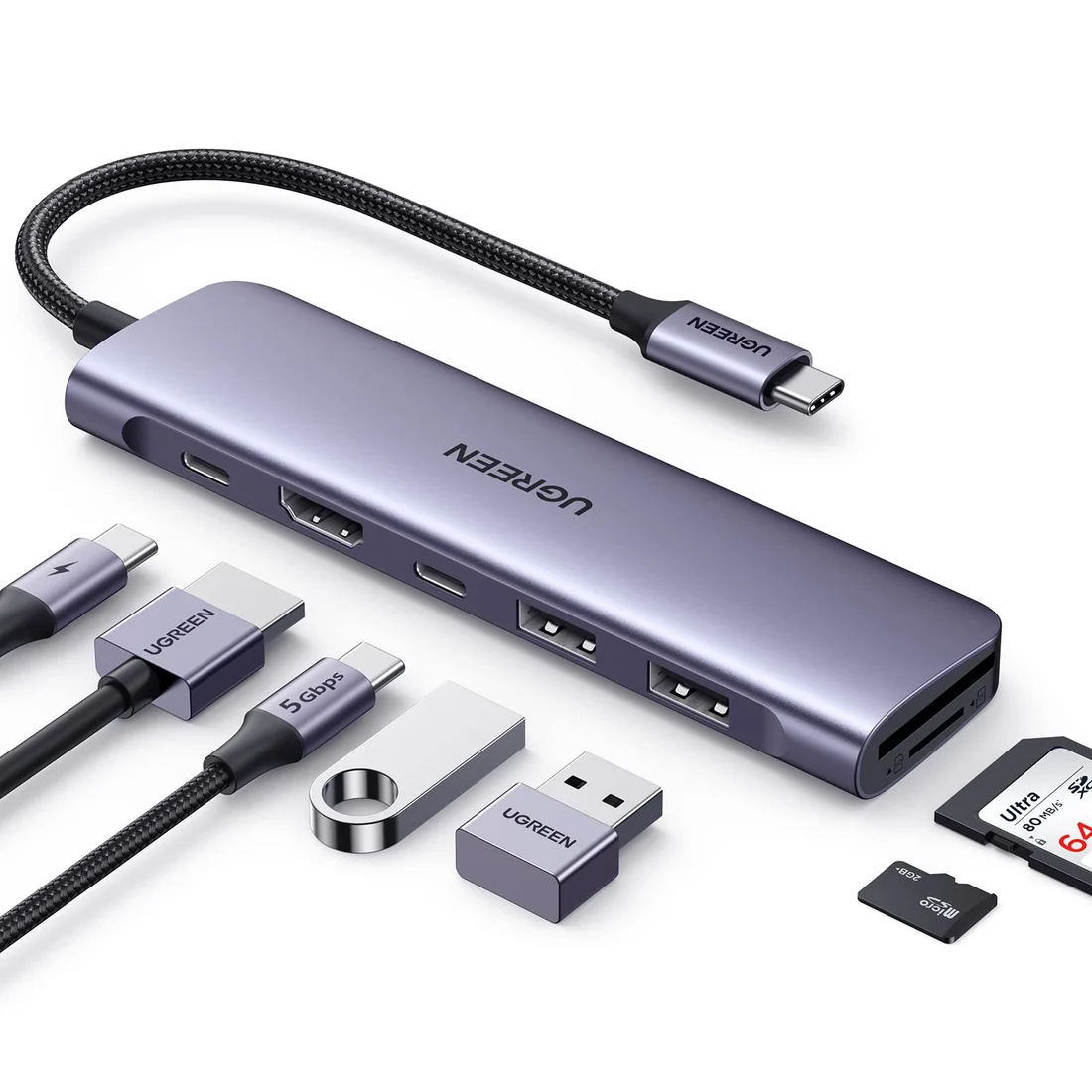 USB Type-C Hub 7-in-1 (Ugreen) — accessories price in Pakistan, NN Laptops Lahore